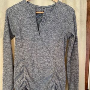 Athleta Heathered Mock Zip